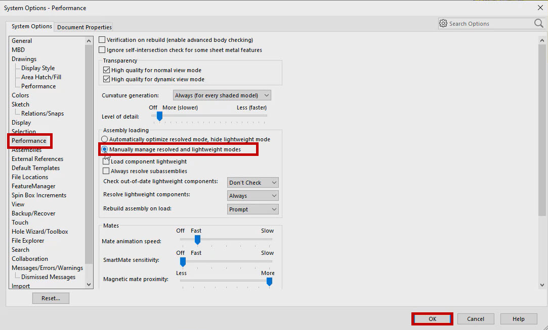 Automatically Optimized resolved mode